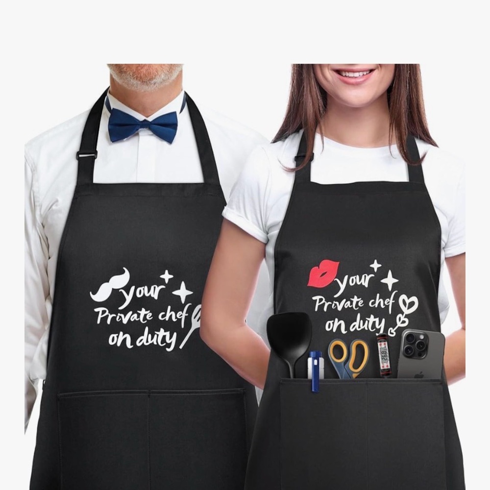 Black Apron Set - Your Private Chef on Duty